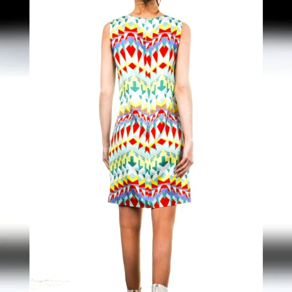 M by Missoni Geometric Print Abstract Sleeveless Shift Dress, Size 8 - Picture 3 of 14